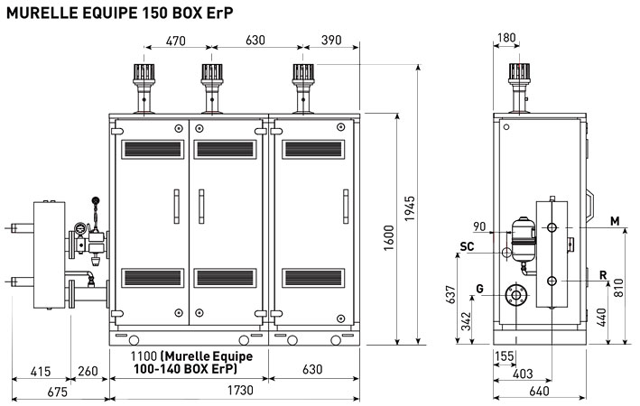 Размеры Sime Murelle Equipe 150 Box ErP
